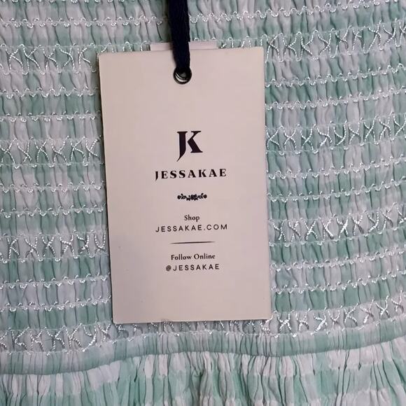 Jessakae Mint Gingham Smocked Maxi Dress – Women’s Small (New With Tags) - Picture 4 of 6